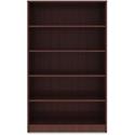 Lorell Laminate Bookcase - x 0.7" Thickness Shelf, 60" Height x 36" Width x 12" Depth - 5 Shelve(s) - 4 Adjustable Shelf(ves) - Square Edge - Material: Thermofused Laminate (TFL) - Finish: Mahogany - 1 Each