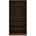 Lorell Laminate Bookcase - 6 Shelf(ves) - 72" Height x 36" Width x 12" Depth - Sturdy, Adjustable Feet, Adjustable Shelf, Square Corner - Thermofused Laminate (TFL) - Walnut - Laminate - 1 Each