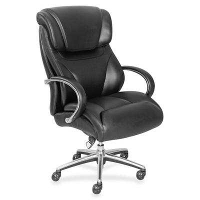 La-Z-Boy Executive Chair - Faux Leather Seat Material - Faux Leather Back Material - Mid Back - Black - 1 Each