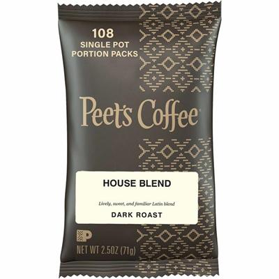 Peet's Coffee&trade; House Blend Coffee - Regular - Medium - 2.5 oz Per Pack - 18 / Box