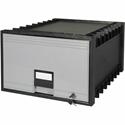 Storex Storage Case - External Dimensions: 18.3" Length x 11.5" Width x 24.4" Height - Media Size Supported: Legal - Heavy Duty - Stackable - Black, Gray - Recycled - 1 Each