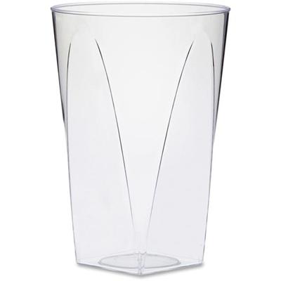 Milan Trendy Tumblers - 10 fl oz - Square-to-Round - Clear - Polystyrene - General Purpose - 16 / Pack