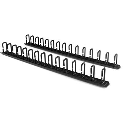 StarTech.com Vertical Cable Organizer with D-Ring Hooks - 0U - 6 ft. - Cable Organizer - Black - 40U Rack Height x 2" Length - Steel - 1 Each