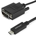 StarTech.com 1m / 3 ft USB-C to DVI Cable - USB 3.1 Type C to DVI - 1920 x 1200 - Black - 3.28 ft DVI/USB Video Cable Adapter for Projector, Monitor, Workstation, Video Device, Chromebook, MacBook, TV, Notebook - First End: 1 x 25-pin DVI-D Digital V