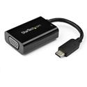 StarTech.com USB-C to VGA Adapter with USB Power Delivery - 60 Watts - Black - 1 x 24-pin USB Type C - Male - 1 x 15-pin HD-15 - Female, 1 x 24-pin USB Type C Power - Female - Black - 1 Each