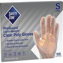 Safety Zone Clear Powder Free Polyethylene Gloves - 11.75" Glove Length - Small Size - Clear - Die Cut, Heat Sealed Edge, Embossed Grip, Latex-free, Silicone-free, Recyclable - For Food - 100 / Pack