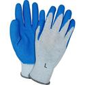 Safety Zone Blue/Gray Coated Knit Gloves - Latex Coating - Large Size - Blue, Gray - Crinkle Grip, Knitted - For Industrial - 2/Pair - 1 Dozen