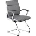 Boss B9479 CaressoftPlus Guest Executive Chair - Gray Seat Color - Vinyl Seat Material - Gray Back Color - High Back - Cantilever Base - 1 Each