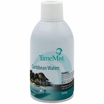 TimeMist Metered 30-Day Caribbean Waters Scent Refill - Spray - 6000 ft³ - 6.6 fl oz (0.2 quart) - Caribbean Waters - 30 Day - Long Lasting, Odor Neutralizer - 1 Each