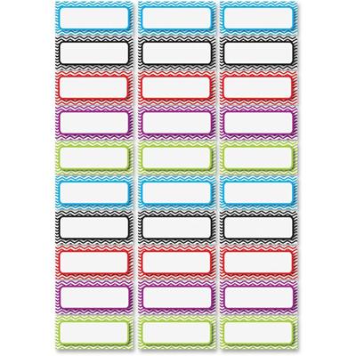 Ashley Dry Erase Chevron Nameplate Magnets - 30 x Rectangle Shape - Magnetic - Chevron - Die-cut, Write on/Wipe off, Heavy Duty - Multicolor - Foam - 1 Pack