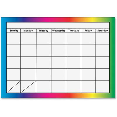 Ashley 1-month Dry Erase Magnetic Calendar - Academic - Monthly - 8 1/2" x 11" Sheet Size - Multicolor - Write on/Wipe off, Dry Erase Surface, Magnetic - 1 Each