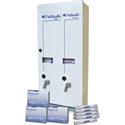 Impact Dual Vendor Hygiene Dispenser - 12 x Sanitary Napkin, 19 x Tampon - 24" Height x 10.8" Width x 5.5" Depth - Metal - White - Window, Locking Coin Box - 1 Each