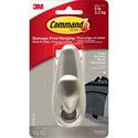 Command Large Forever Classic Hook - 5 lb (2.27 kg) Capacity - for Decoration, Painted Surface, Wood, Tile - Metal - Brushed Nickel - 1 / Pack