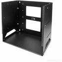 StarTech.com Wall-Mount Server Rack with Built-in Shelf - Solid Steel - 8U - For Server, A/V Equipment, LAN Switch, Patch Panel, Computer - 8U Rack Height x 17.80" Rack Width x 17.80" Rack Depth - Wall Mountable - Black - Steel - 75 lb Maximum Weight