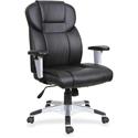 Lorell Executive High-back Chair - Bonded Leather Seat Material - Bonded Leather Back Material - High Back - Black - 1 Each