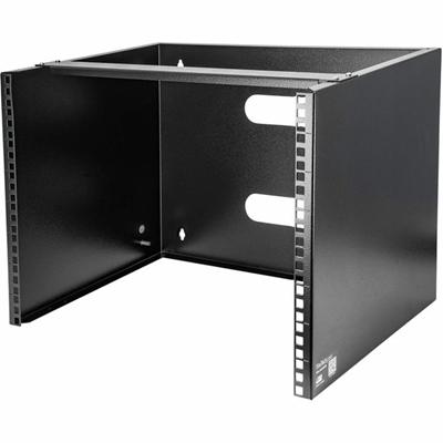 StarTech.com Wall-Mount Bracket for Shallow Rack-Mount Equipment - Solid Steel - 8U - For Patch Panel, LAN Switch - 8U Rack Height x 17.70" Rack Width x 12" Rack Depth - Wall Mountable - Black - Steel - 80.20 lb Maximum Weight Capacity - TAA Complian