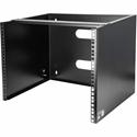 StarTech.com Wall-Mount Bracket for Shallow Rack-Mount Equipment - Solid Steel - 8U - For Patch Panel, LAN Switch - 8U Rack Height x 17.70" Rack Width x 12" Rack Depth - Wall Mountable - Black - Steel - 80.20 lb Maximum Weight Capacity - TAA Complian