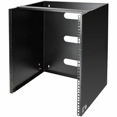 StarTech.com 12U Wall-Mount Bracket for Shallow Rack-Mount Equipment - 12 in. Deep - For Patch Panel, LAN Switch - 12U Rack Height x 17.70" Rack Width x 13.50" Rack Depth - Wall Mountable - Black - Steel - 125.30 lb Maximum Weight Capacity - TAA Comp