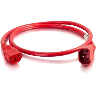 C2G 4ft 18AWG Power Cord (IEC320C14 to IEC320C13) -Red - For PDU, Switch, Server - 250 V AC / 10 A - Red - 4 ft Cord Length - IEC 60320 C14 / IEC 60320 C13 - 1 Each