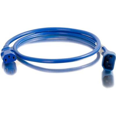 C2G 10ft 14AWG Power Cord (IEC320C14 to IEC320C13) - Blue - 250 V AC / 15 A - Blue - 10 ft Cord Length - IEC 60320 C14 / IEC 60320 C13 - 1 Each
