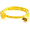 C2G 4ft 14AWG Power Cord (IEC320C14 to IEC320C13) - Yellow - For PDU, Switch, Server - 250 V AC / 15 A - Yellow - 4 ft Cord Length - IEC 60320 C14 / IEC 60320 C13 - 1 Each