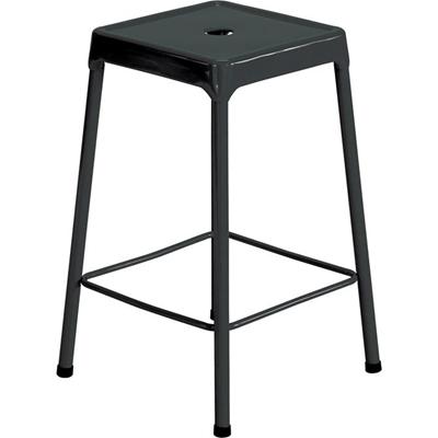 Safco Steel Counter Stool - Four-legged Base - Black - Steel - 1 Each