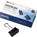 Officemate Binder Clips - Medium - 9" Length x 2.4" Width - 0.62" Size Capacity - for File - Corrosion Resistant, Durable - Black - 12/Box - 12 / Pack