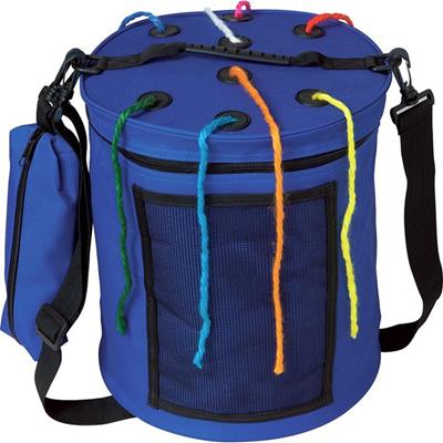 Creativity Street Carrying Case (Tote) Yarn - Blue - Nylon Body - Handle, Carrying Strap - 12" Height x 10.5" Diameter - 1 Each