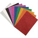 Creativity Street Wonderfoam Glitter Sheets - Art Project, Craft Project - 8.50" Height x 8.25" Width x 11.70" Length - White, Silver, Gold, Orange, Red, Pink, Green, Blue, Purple, Black - Foam - 1 Pack