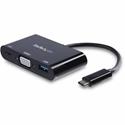 StarTech.com USB-C to VGA Multifunction Adapter with Power Delivery and USB-A Port - for Tablet PC, Notebook - 60 W - USB Type C - 3 x USB Ports - 3 x USB 3.0 - USB Type-C - VGA - Thunderbolt - Wired
