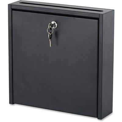 Safco 12 x 12" Wall-Mounted Inter-department Mailbox with Lock - External Dimensions: 12" Width x 12" Height - 2.92 gal - Media Size Supported: Letter - Steel - Black Powder Coat - For Mail, File, Document, Envelope, Key, Memo, Disc/Diskette Storage,