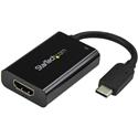 StarTech.com USB-C to HDMI Video Adapter with USB Power Delivery - 4K 60Hz - 1 x 24-pin Type C USB 3.0 USB Male - 1 x 19-pin HDMI Digital Audio/Video Female, 1 x 24-pin Type C USB 3.0 USB Female - 4096 x 2160 Supported - Black - 1 Each