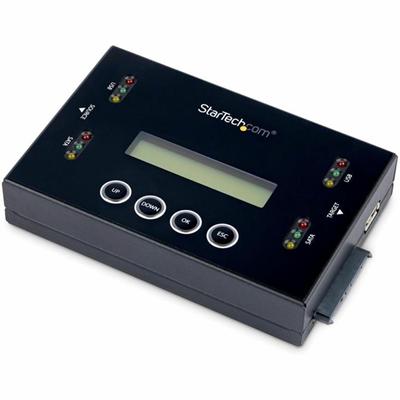 StarTech.com Drive Duplicator and Eraser for USB Flash Drives and 2.5 / 3.5" SATA Drives - Standalone - TAA Compliant - 1 x Source Drive(s) Supported - 1 x Destination Drive(s) Supported - Serial ATA/600 Drive Interface - USB 2.0