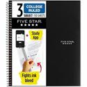 Five Star College Ruled 3 - subject Notebook - Letter - 150 Sheets - Wire Bound - College Ruled Front Ruling - Letter - 8 1/2" x 11" Sheet Size - Black Kraft Cover - 1 Each
