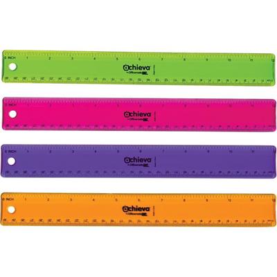 Officemate Flexible Rulers - 12" Length x 1.3" Width - Imperial, Metric Measuring System - Plastic - Assorted - 12 / Pack