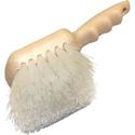 Genuine Joe Nylon Utility Brush - Nylon Bristle - 9" Handle Length - White - 1 Each