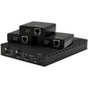 StarTech.com Video Extender Transmitter/Receiver - 1 Input Device - 3 Output Device - 229.66 ft Range - 6 x Network (RJ-45) - 1 x USB - 1 x HDMI In - 4 x HDMI Out - 4K - 4096 x 2160 - Twisted Pair - Category 6 - Rack-mountable - TAA Compliant