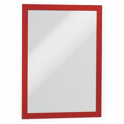 DURABLE Duraframe Magnetic Self-adhesive Frame - 8.50" x 11" Frame Size - Rectangle - Horizontal, Vertical - Dual-sided, Magnetic, Self-adhesive - Red - 1 Each