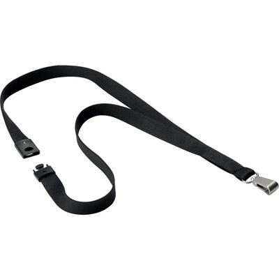 DURABLE Premium Textile Lanyard - Black - 10 / Box