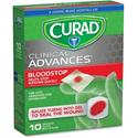Curad Blood Stop Gauze Packets - 10 - 1" Width x 1" Length - White/ - 10 / Box