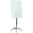 MasterVision Glass Mobile Easel - 26" (2.2 ft) Width x 38.5" (3.2 ft) Height - Glass Surface - Chrome Stand - Rectangle - 1 Each