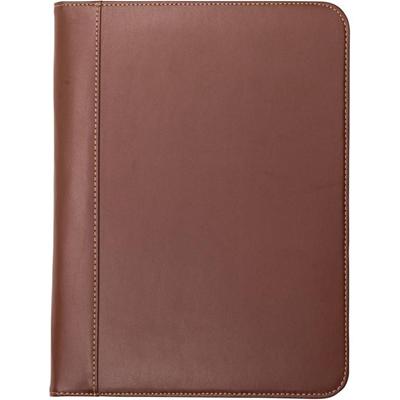 Samsill Letter Pad Folio - 8 1/2" x 11" - Leather - Tan - Document Pocket, Pen Loop - 1 Each