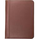 Samsill Letter Pad Folio - 8 1/2" x 11" - Leather - Tan - Document Pocket, Pen Loop - 1 Each