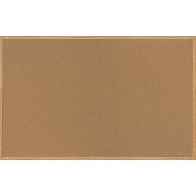 Bi-office Oak Frame Cork Bulletin Board - 48" Board Height x 72" Board Width - Natural Cork Surface - Self-healing, Durable, Resilient, Environmentally Friendly - Oak Medium Density Fiber (MDF) Frame - 1 Each