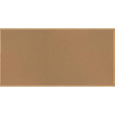 MasterVision Oak Frame Cork Bulletin Board - 48" Board Height x 96" Board Width - Cork Surface - Self-healing - Oak Frame - 1 Each