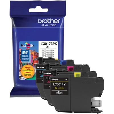 Brother Innobella LC30173PK Original High Yield Inkjet Ink Cartridge - Cyan, Magenta, Yellow - 3 / Pack - 550 Pages Cyan, 550 Pages Magenta, 550 Pages Yellow