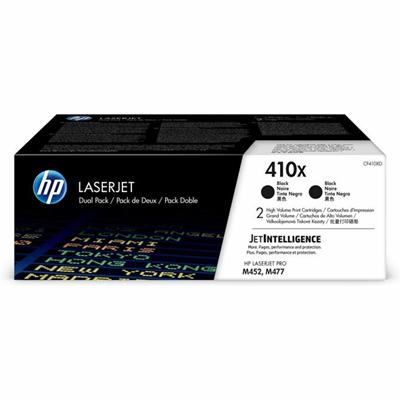 HP 410X (CF410XD) Original High Yield Laser Toner Cartridge - Black - 1 Carton - 6500 Pages (Per Cartridge)