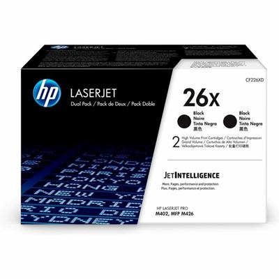 HP 26X (CF226XD) Original High Yield Laser Toner Cartridge - Black - 1 Carton - 9000 Pages