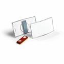 DURABLE Delux Convex Name Badge Holder - 1.6" Height x 3" Width - Acrylic - Transparent - Magnetic - 25 / Box