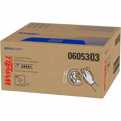 Wypall Critical Clean Foodservice Cloths - Quarter-fold - 12.50" Width x 23.50" Length - White - Hydroknit - 1 Carton